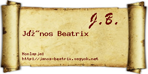 János Beatrix névjegykártya