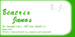 beatrix janos business card